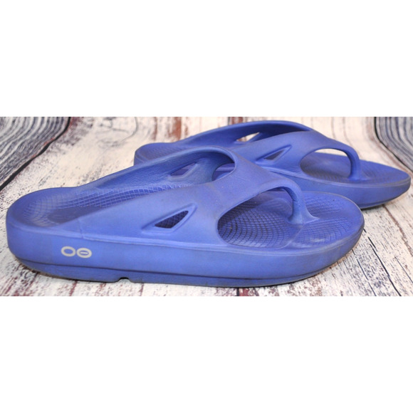 OOFOS OOriginal Original Recovery Navy Comfort Sandals Women's Size 6 Men's 4 - Picture 1 of 8